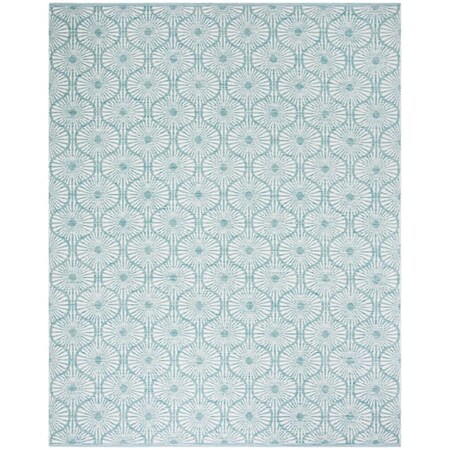 Safavieh 8 x 10 ft. Large Rectangle Montauk Hand Woven Rug, Aqua and Ivory MTK606H-8